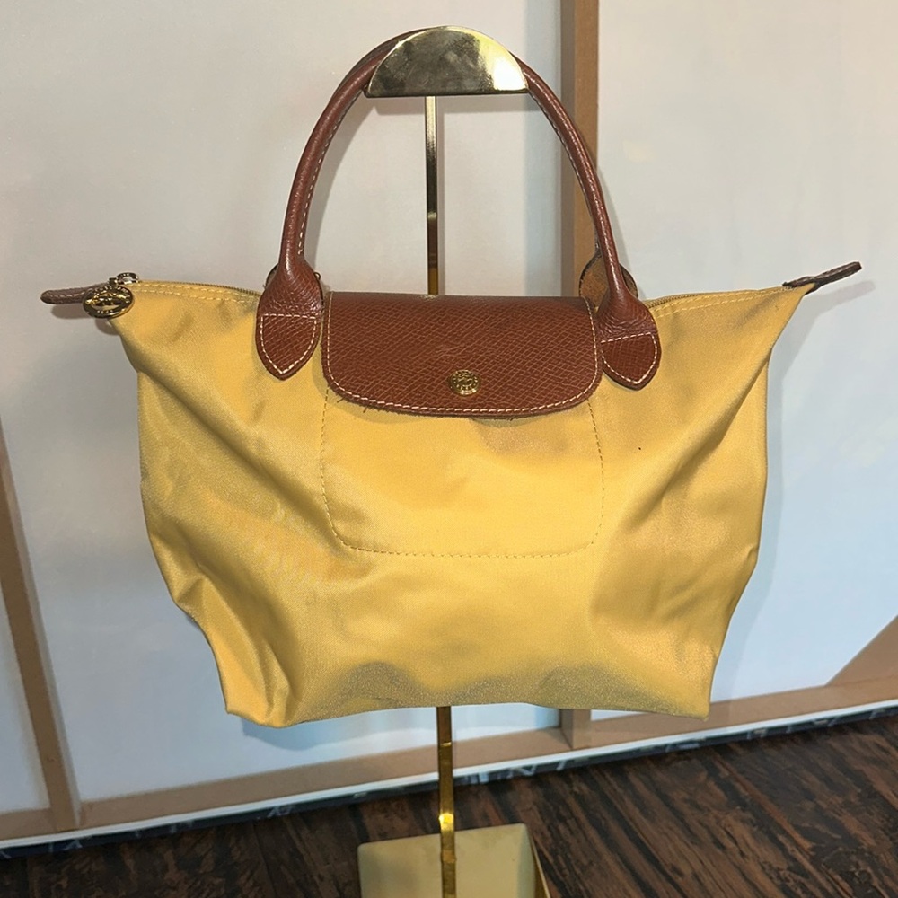 Longchamp Yellow and Brown Tote Bag